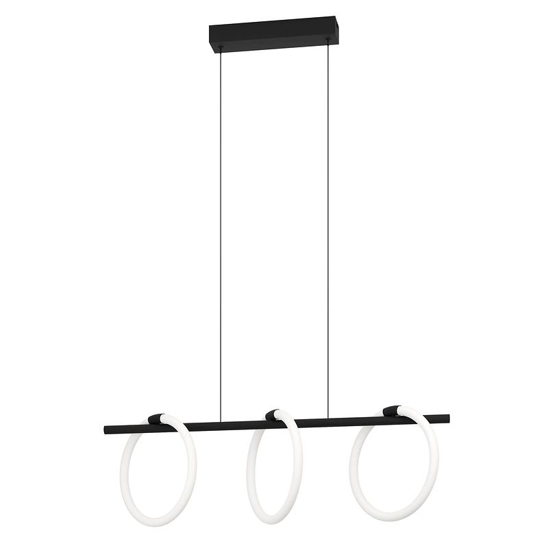 Foto van Eglo caranacoa hanglamp - led - 78 cm - zwart/wit