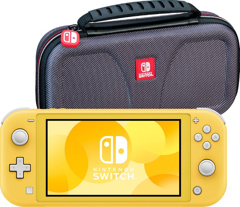 Foto van Nintendo switch lite geel + bigben beschermtas