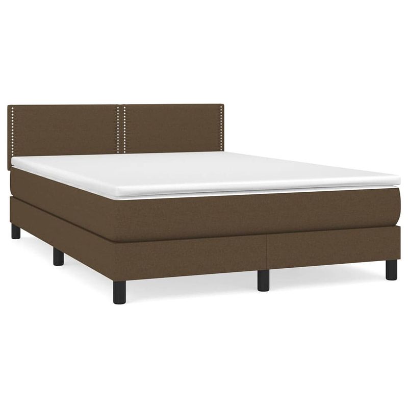 Foto van The living store boxspringbed - bedframe 140x200 cm - pocketvering matras met middelharde ondersteuning -