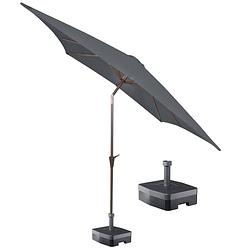 Foto van Kopu® vierkante parasol altea 230x230 cm met voet - grey