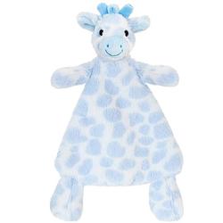 Foto van Keel toys pluche tuttel blauwe giraffe knuffeldoekje 25 cm - knuffeldier