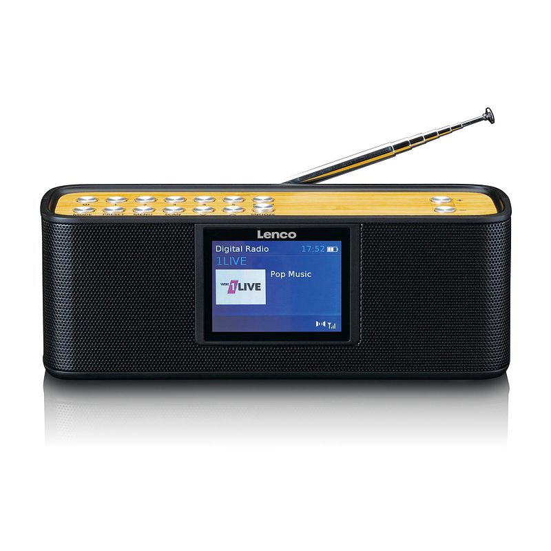 Foto van Dab+ radio met bluetooth 5.0 lenco bamboe-zwart