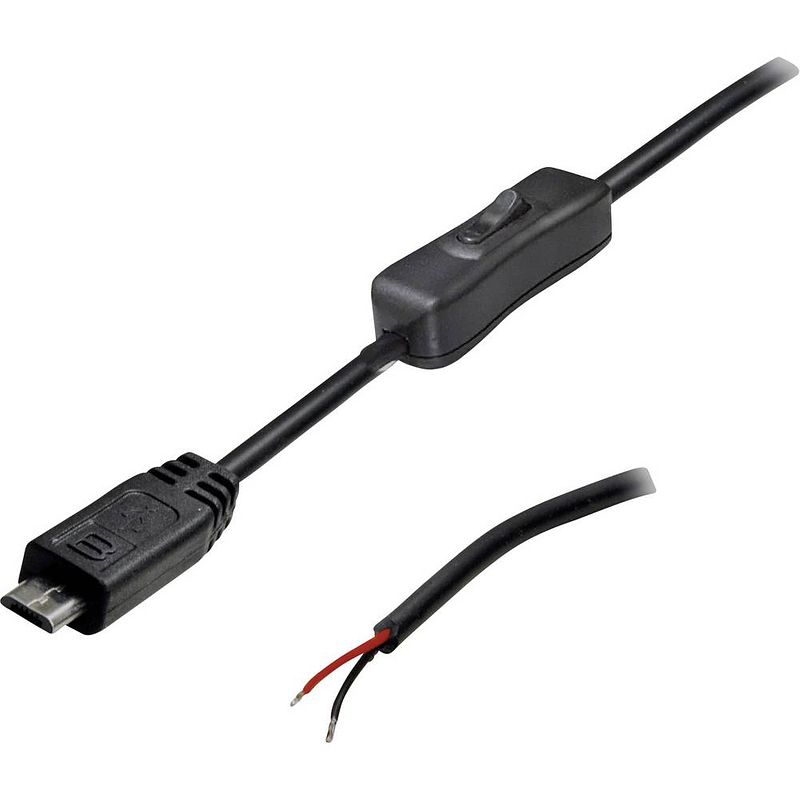 Foto van Usb-kabel met schakelaar stekker, recht 2-polig bezet tc-2509036 tru components 1 stuk(s)