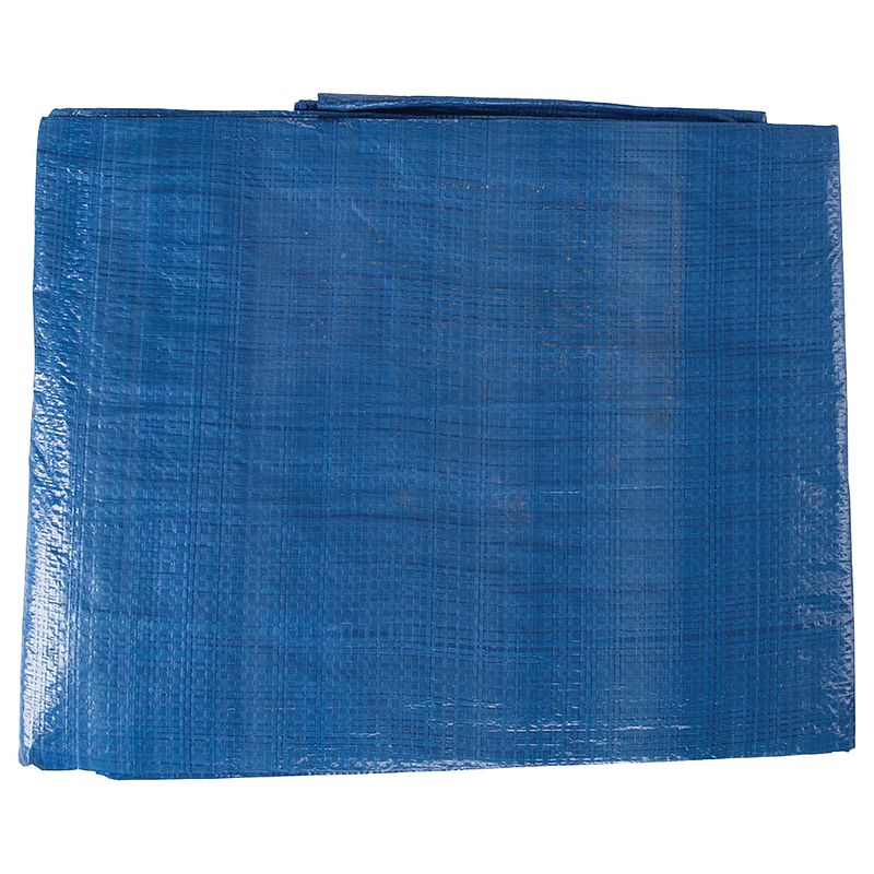Foto van Afdekzeil/dekzeil - blauw - waterdicht - 65 gr/m2 - 360 x 480 cm - afdekzeilen