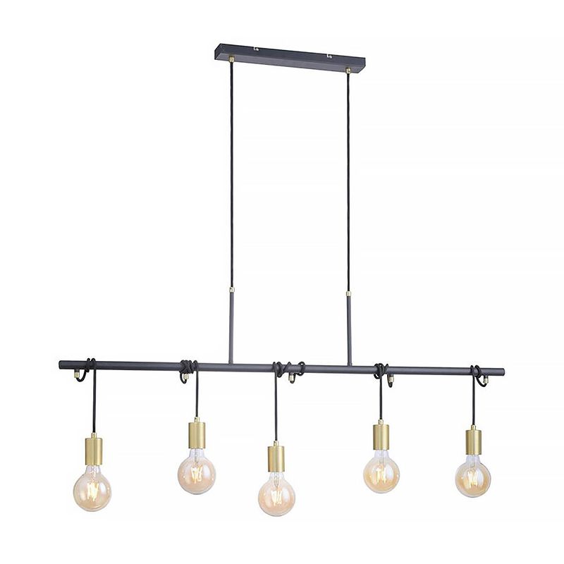 Foto van Lamponline hanglamp tamara 5 lichts l 120 cm zwart