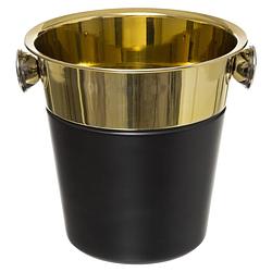 Foto van Champagnekoeler/ijsemmer zwart/goud 3 liter - ijsemmers