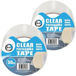 Foto van Did verpakkingstape transparant 2 stuks 50 meter - tape (klussen)