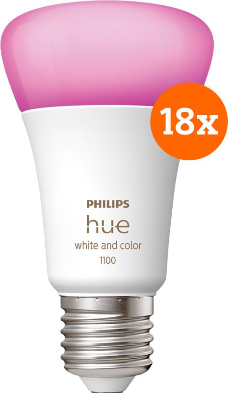 Foto van Philips hue white and color e27 1100lm 18-pack