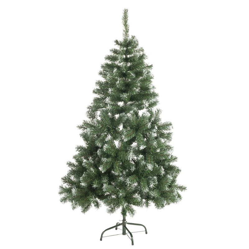 Foto van Christmas gifts kerstboom zilverspar met sneeuw - 90 cm - 100 toppen