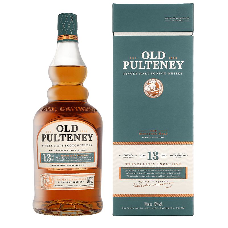 Foto van Old pulteney 13 years 1 liter whisky + giftbox