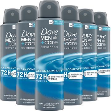 Foto van Dove men+care advanced antitranspirant deodorant spray clean comfort 6 x 150ml bij jumbo