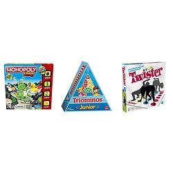 Foto van Spellenbundel - bordspellen - 3 stuks - monopoly junior & triominos junior & twister