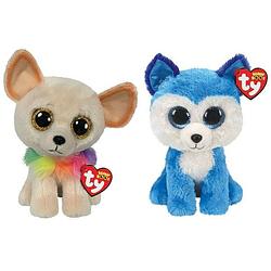 Foto van Ty - knuffel - beanie buddy - chewey chihuahua & prince husky