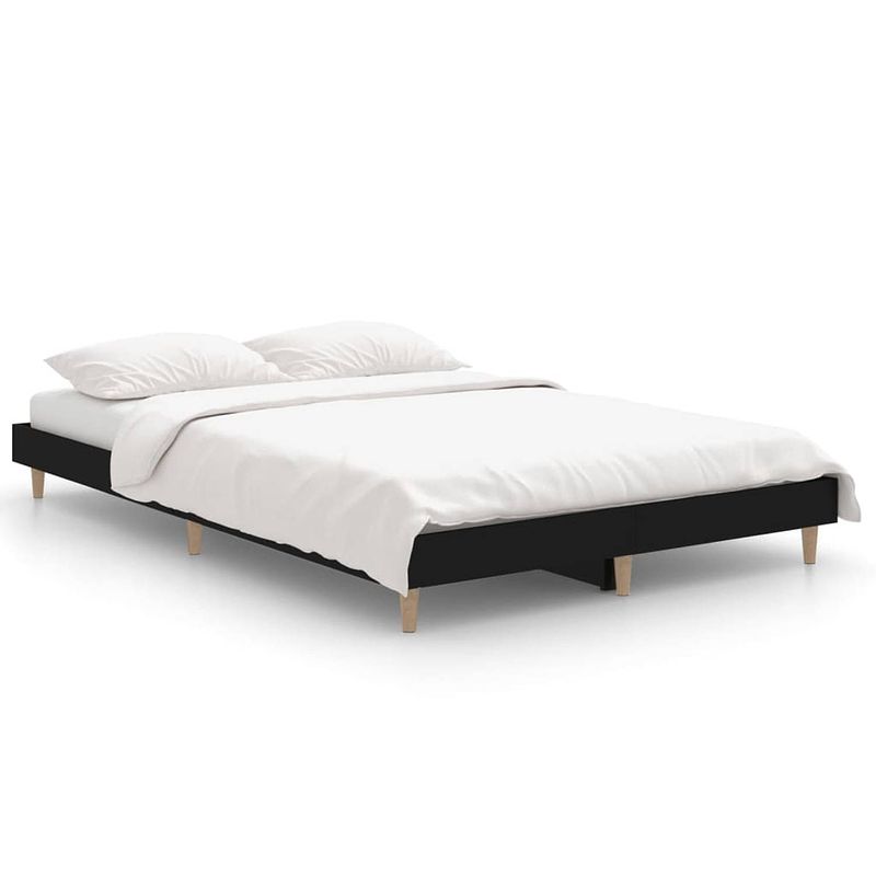 Foto van The living store bedframe - duurzaam - bedden - afmeting- 193 x 123 x 20 cm - kleur- zwart