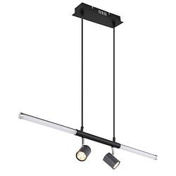 Foto van Industriële hanglamp hl - l:80.4cm - led - metaal - zwart