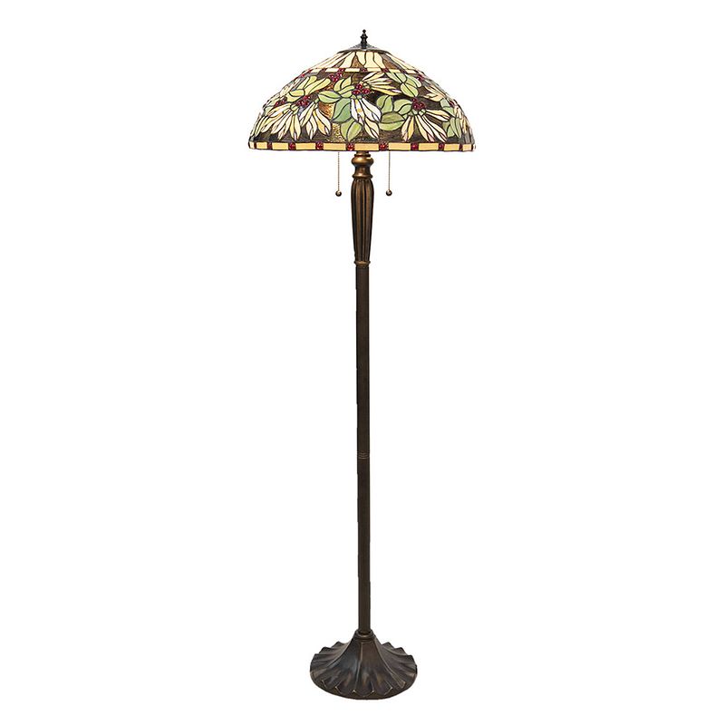 Foto van Lumilamp tiffany vloerlamp ø 51*157 cm e27/max 2*60w meerkleurig glas