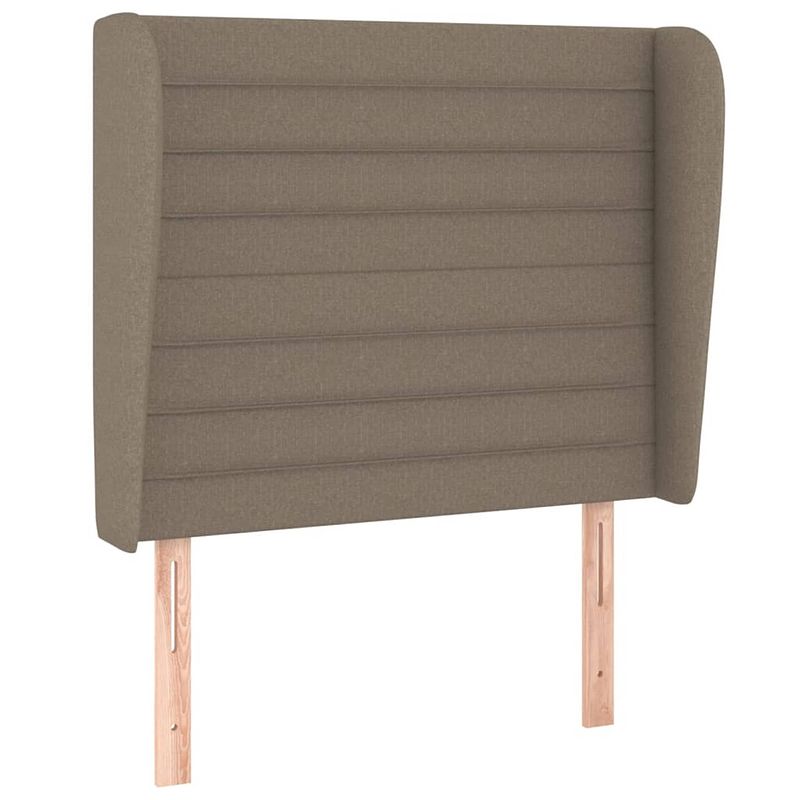 Foto van Vidaxl hoofdbord met randen 103x23x118/128 cm stof taupe