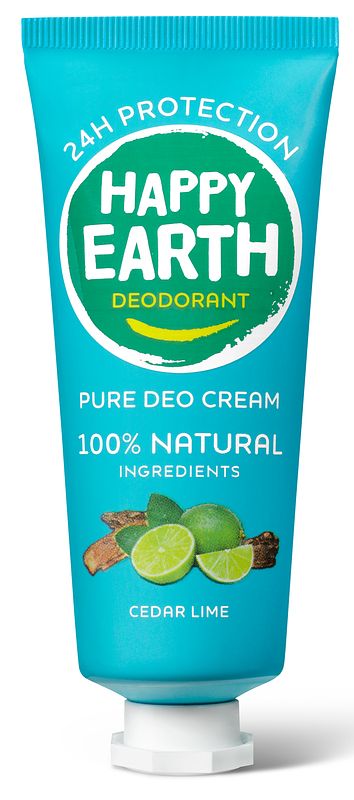 Foto van Happy earth pure deo cream cedar lime