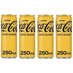 Foto van Cocacola zero sugar lemon 4 x 250ml bij jumbo
