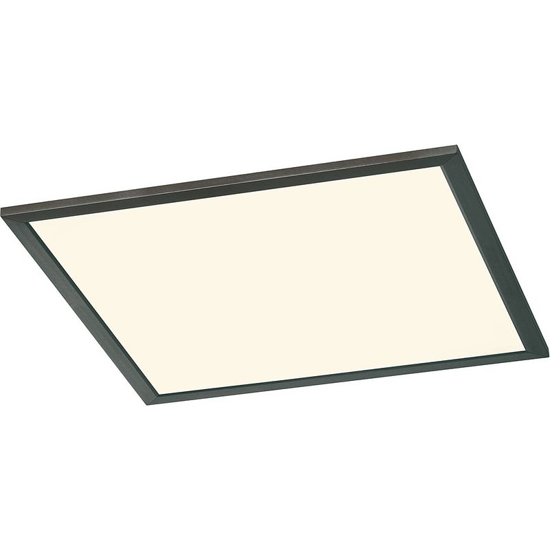 Foto van Led plafondlamp - plafondverlichting - trion povino - 26w - warm wit 3000k - dimbaar - vierkant - mat zwart - aluminium