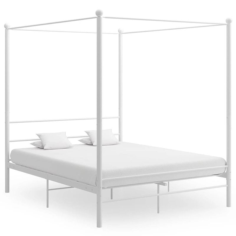 Foto van Vidaxl hemelbedframe metaal wit 160x200 cm