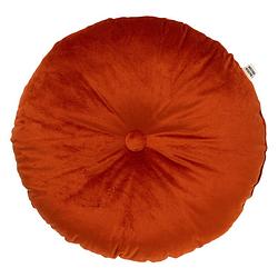 Foto van Dutch decor olly - sierkussen rond velvet potters clay 40 cm - oranje - oranje