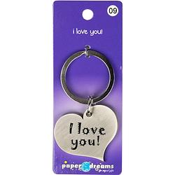 Foto van Paper dreams sleutelhanger i love you hart 10 x 4 cm ijzer zilver