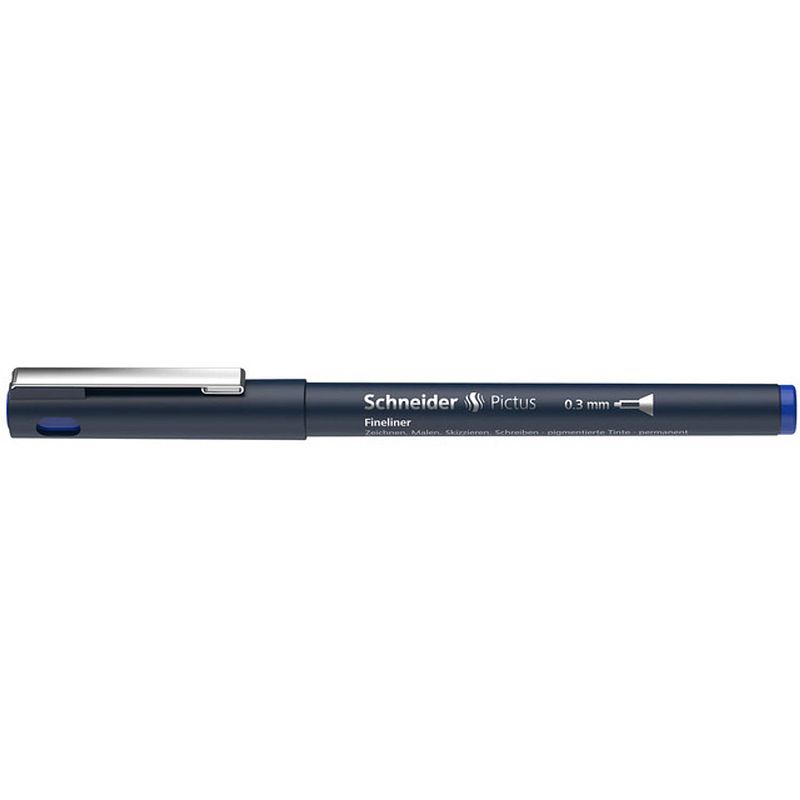 Foto van Schneider fineliner permanent pictus 0,3 mm edelstaal blauw