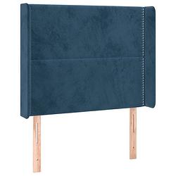 Foto van Vidaxl hoofdbord met randen 83x16x118/128 cm fluweel blauw