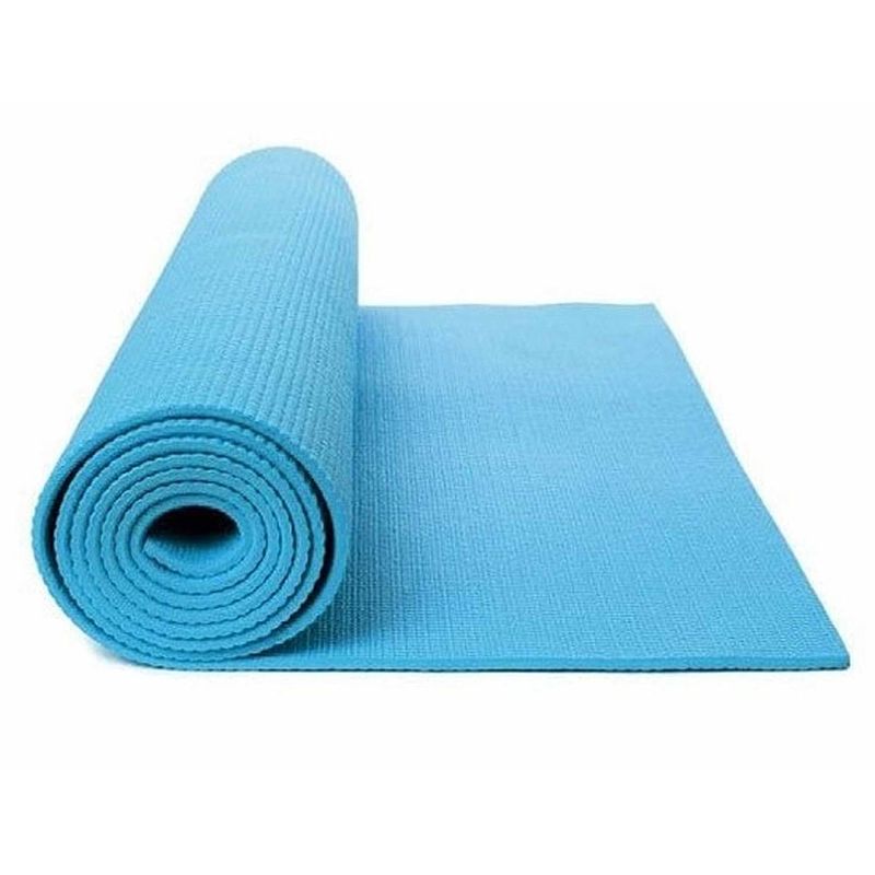 Foto van Lichtblauwe yogamat/sportmat 180 x 60 cm - sportmatten voor o.a. yoga, pilates en fitness