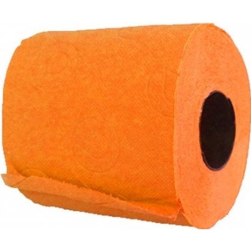 Foto van 1x wc-papier toiletrol oranje 140 vellen - feestdecoratievoorwerp