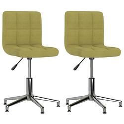 Foto van The living store verstelbare draaistoel - eetkamerstoelen - 40x47 cm - groen fluweel