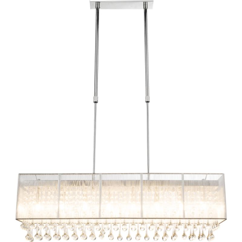 Foto van Moderne hanglamp sierra - l:90cm - g9 - metaal - chrome