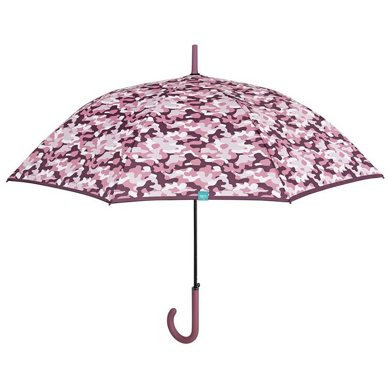 Foto van Perletti paraplu camouflage dames 102 cm microvezel roze