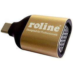 Foto van Roline 12.03.3233 usb-c / vga adapter zwart, goud