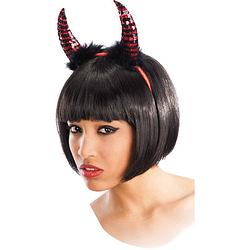 Foto van Carnival toys haarband devil pailletten/pluche zwart one-size