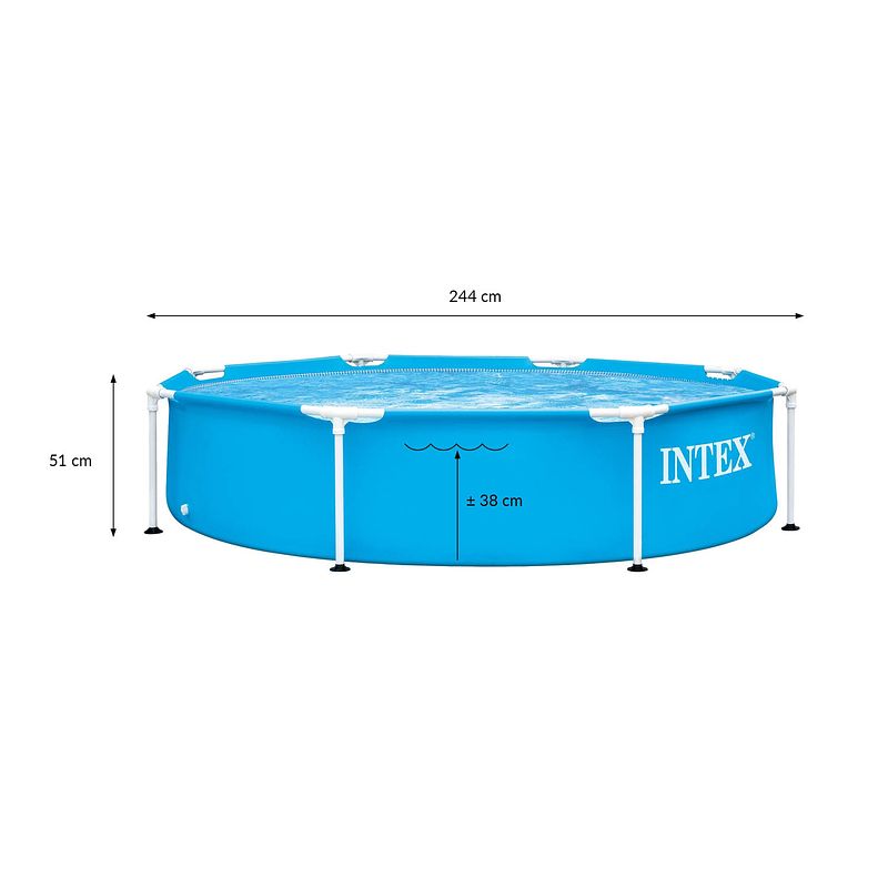 Foto van Intex metalen frame rond, 244x51 cm, blauw