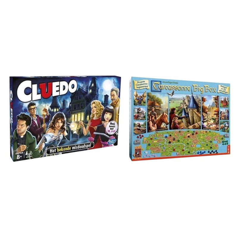 Foto van Spellenbundel - 2 stuks - hasbro cluedo & carcassonne big box 3