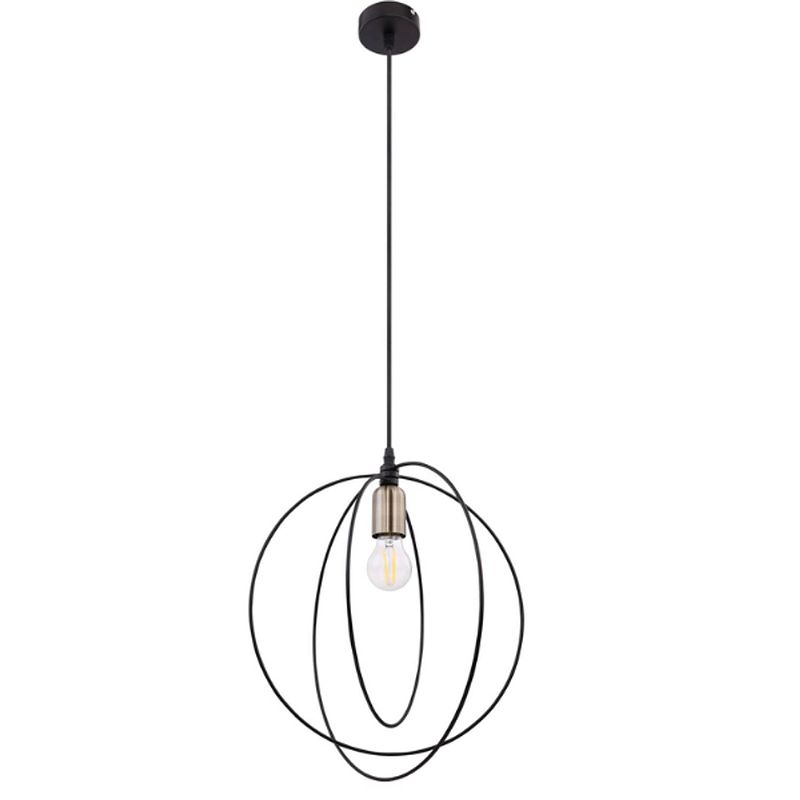 Foto van Industriële hanglamp sarini - l:40cm - e27 - metaal - zwart