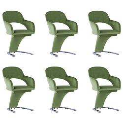 Foto van Vidaxl eetkamerstoelen 6 st fluweel groen