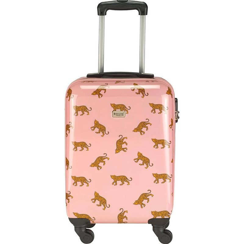 Foto van Princess traveller trendy animal collection - leopard - roze - 56cm