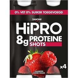 Foto van Hipro protein shots framboos aardbei 4 x 100ml aanbieding bij jumbo | 2 verpakkingen a 160450 gram of a 300 ml