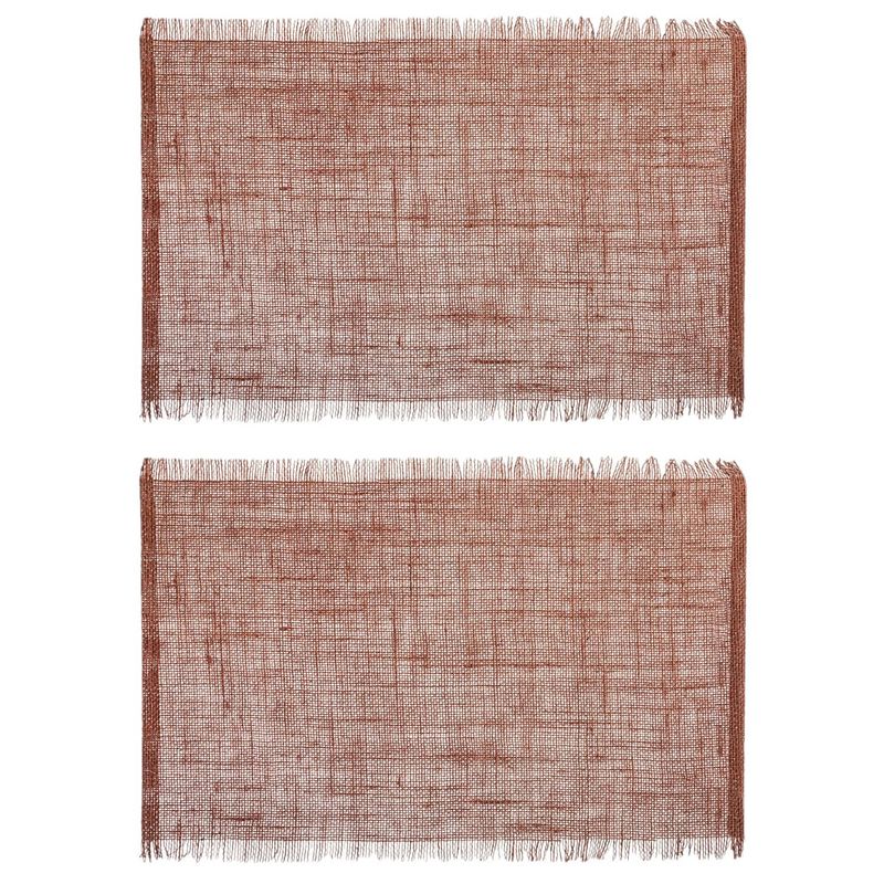 Foto van Set van 4x stuks placemats uni terra bruin jute 45 x 30 cm - placemats