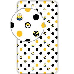 Foto van Minions 2 hoeslaken dots - eenpersoons - 90 x 200 cm - wit