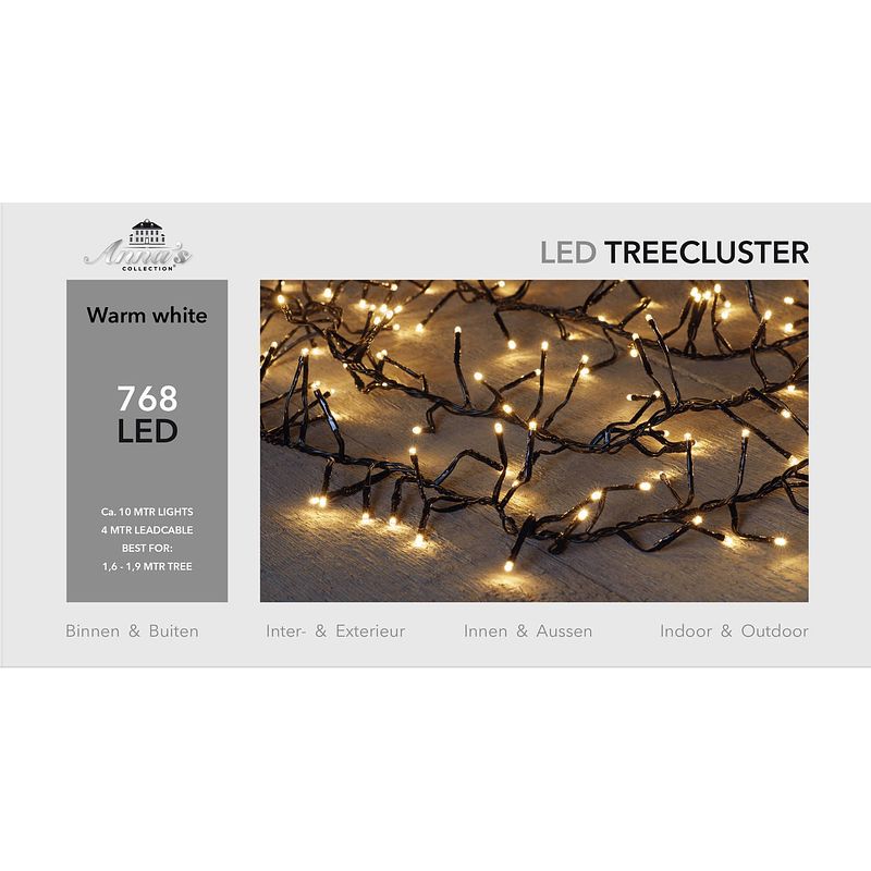 Foto van 1,6-1,9m treecluster 10m/768led warm wit anna's collection