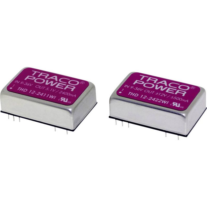 Foto van Tracopower thd 12-2413wi dc/dc-converter, print 24 v/dc 15 v/dc 800 ma 12 w aantal uitgangen: 1 x