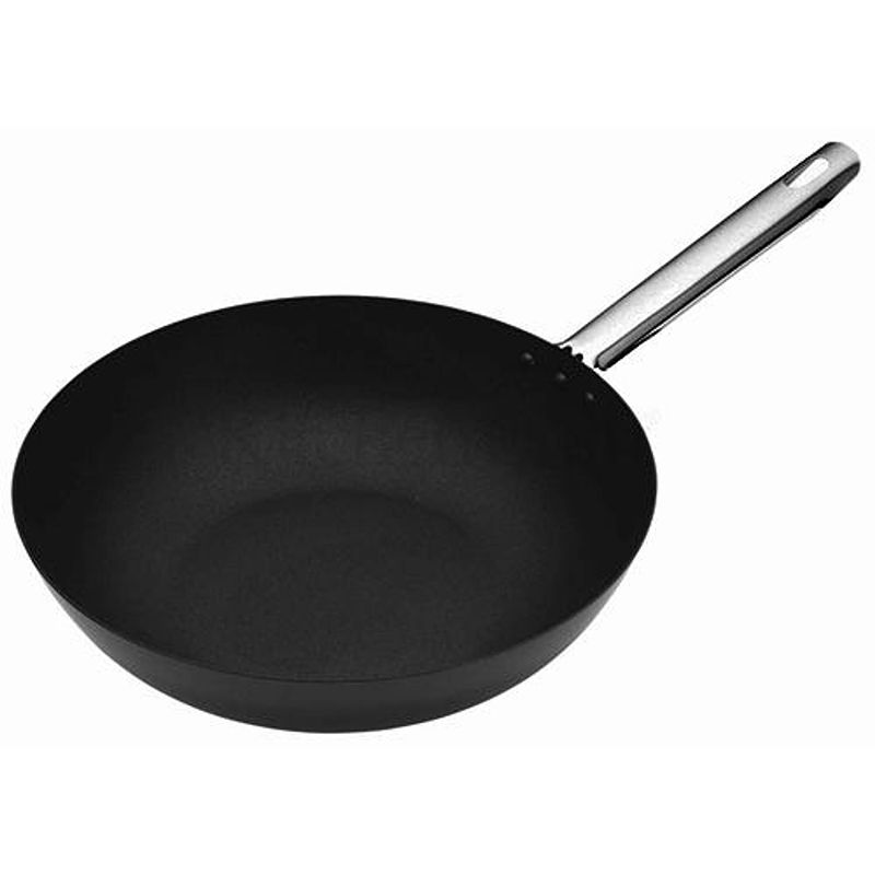 Foto van Carbonstalen wok, 30 cm - masterclass professional