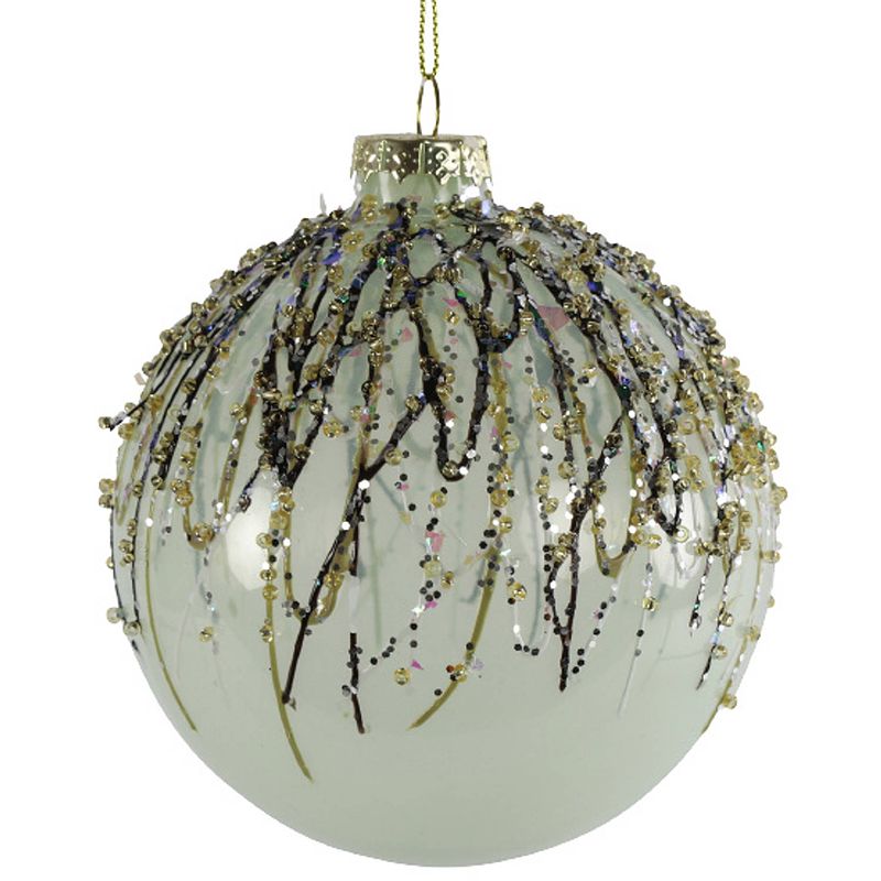 Foto van Non-branded kerstbal lilly 8 cm glas lichtgroen