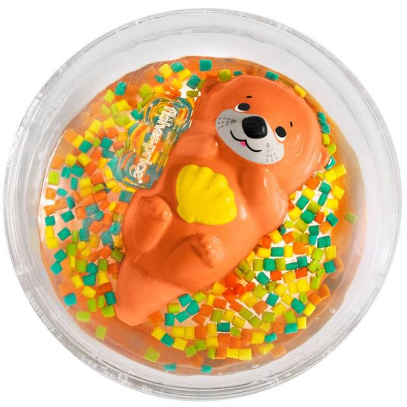 Foto van Fisher-price waterbal otter 10 cm oranje/transparant