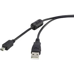 Foto van Renkforce usb-kabel usb 2.0 usb-a stekker 1.50 m zwart met ferrietkern, vergulde steekcontacten rf-4536474